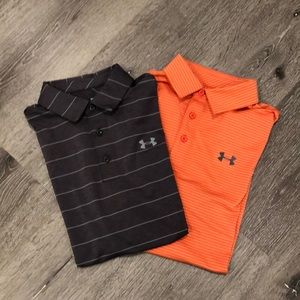 Two Men’s Small Under Armour Golf Shirts.